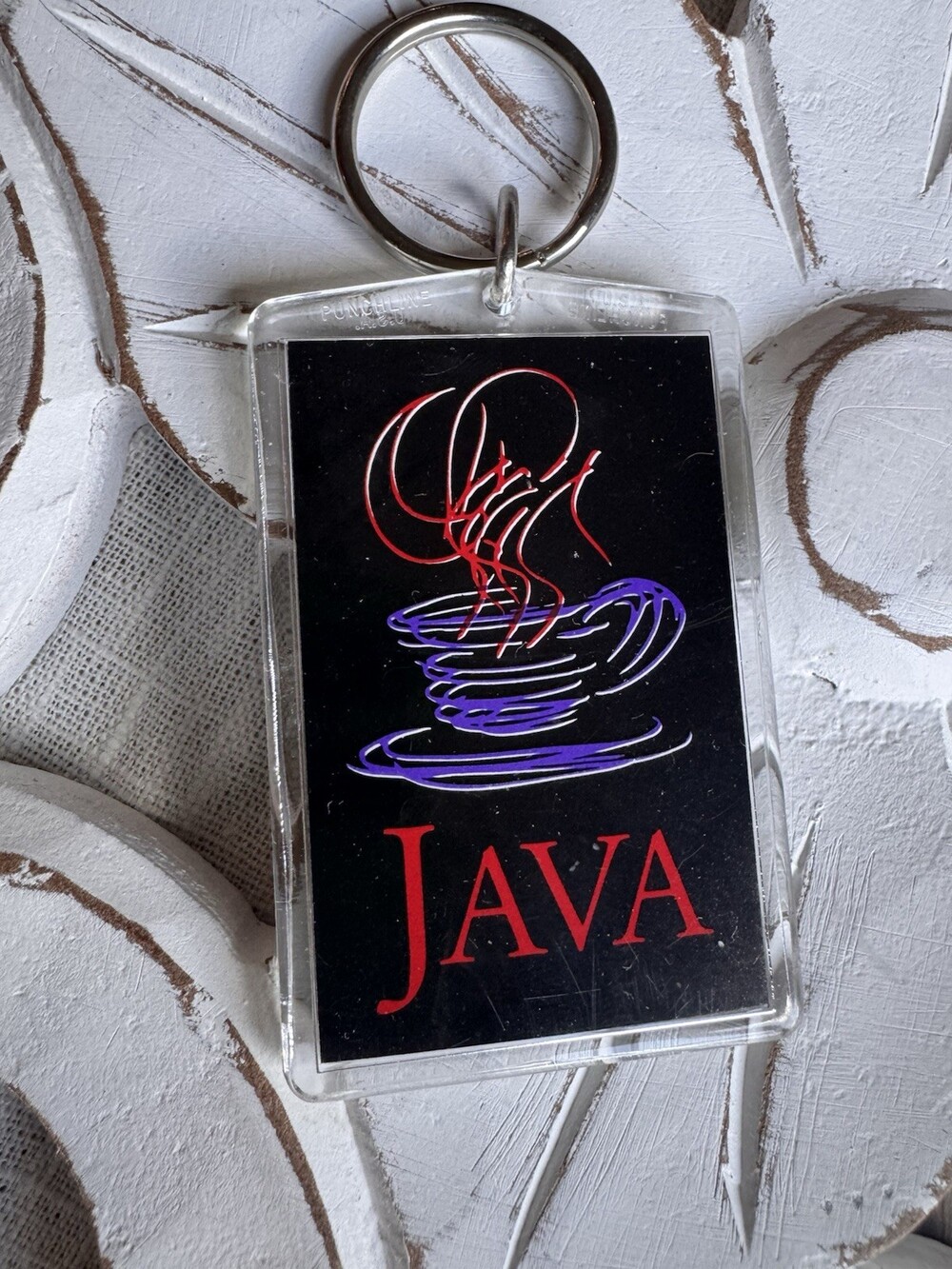 Vintage 1990 Java Programming Language Acrylic Keychain